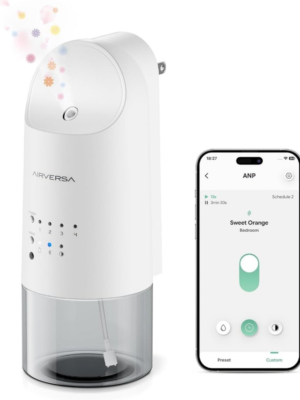 Smart Wall Essential Oil Diffuser - Waterless Aromatherapy Plug-In, White